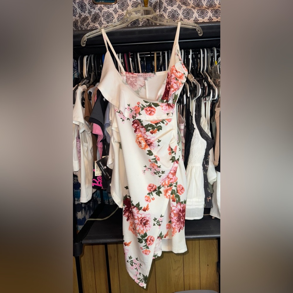 XS asymmetrical floral dress